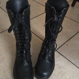 tall VEGAN LEATHER combat boots